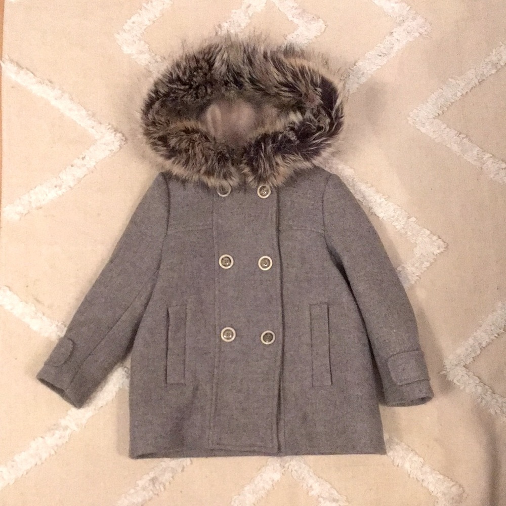 Zara kids fur hood coat